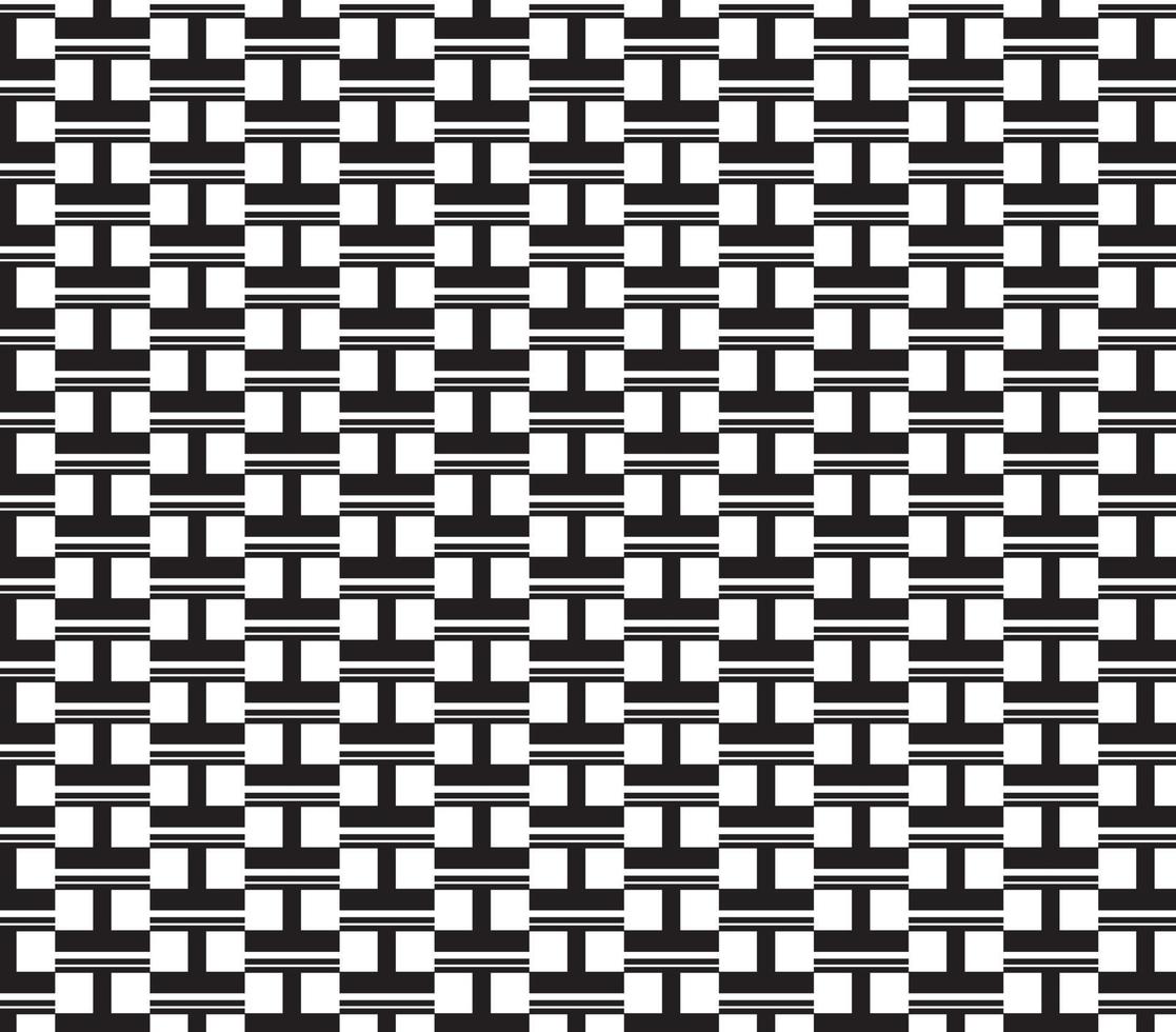 abstract pattern border Seamless black, gray and white square stripes Beautiful geometric maze pattern fabric. vector