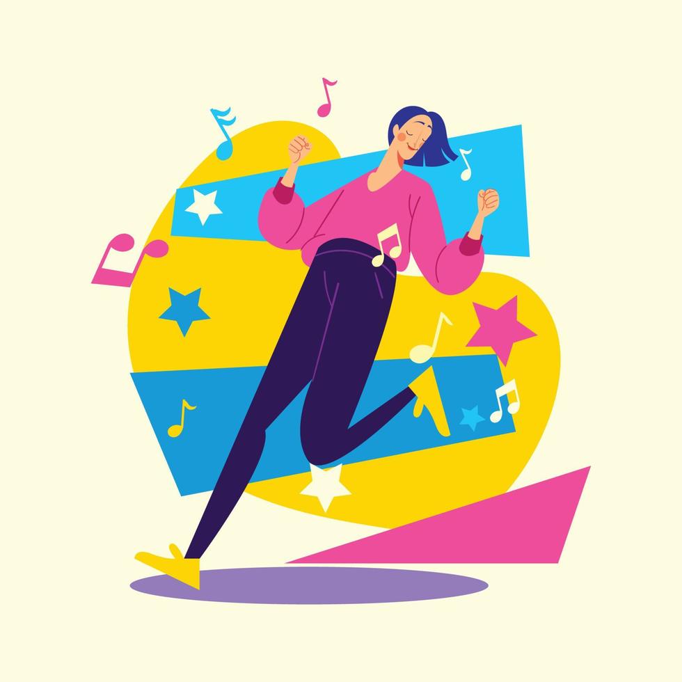 Cheerful Dancing Girl vector