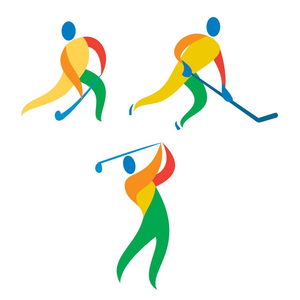 icono de golf de hockey sobre hielo de hockey sobre césped vector