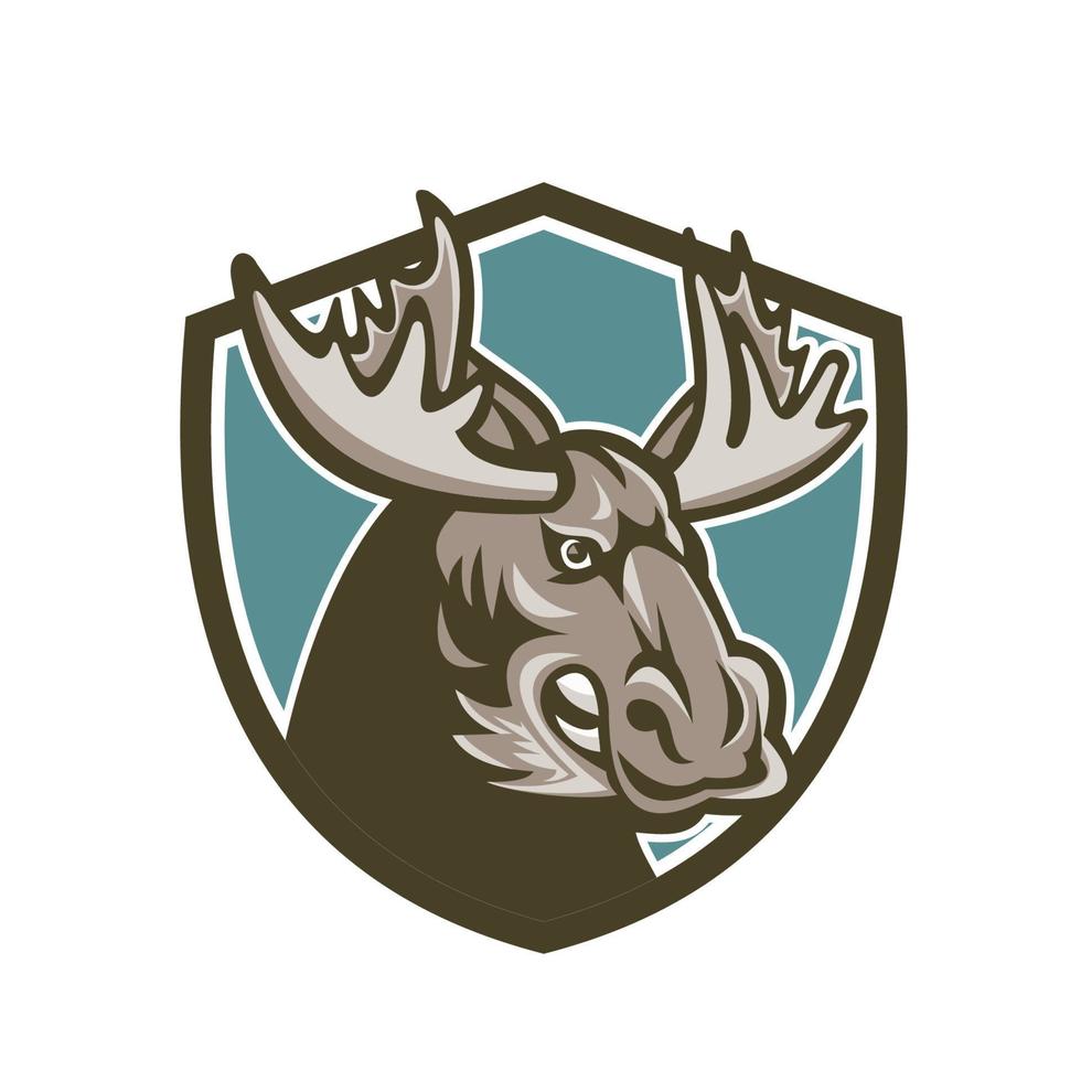 Angry Moose Mascot Shield vector