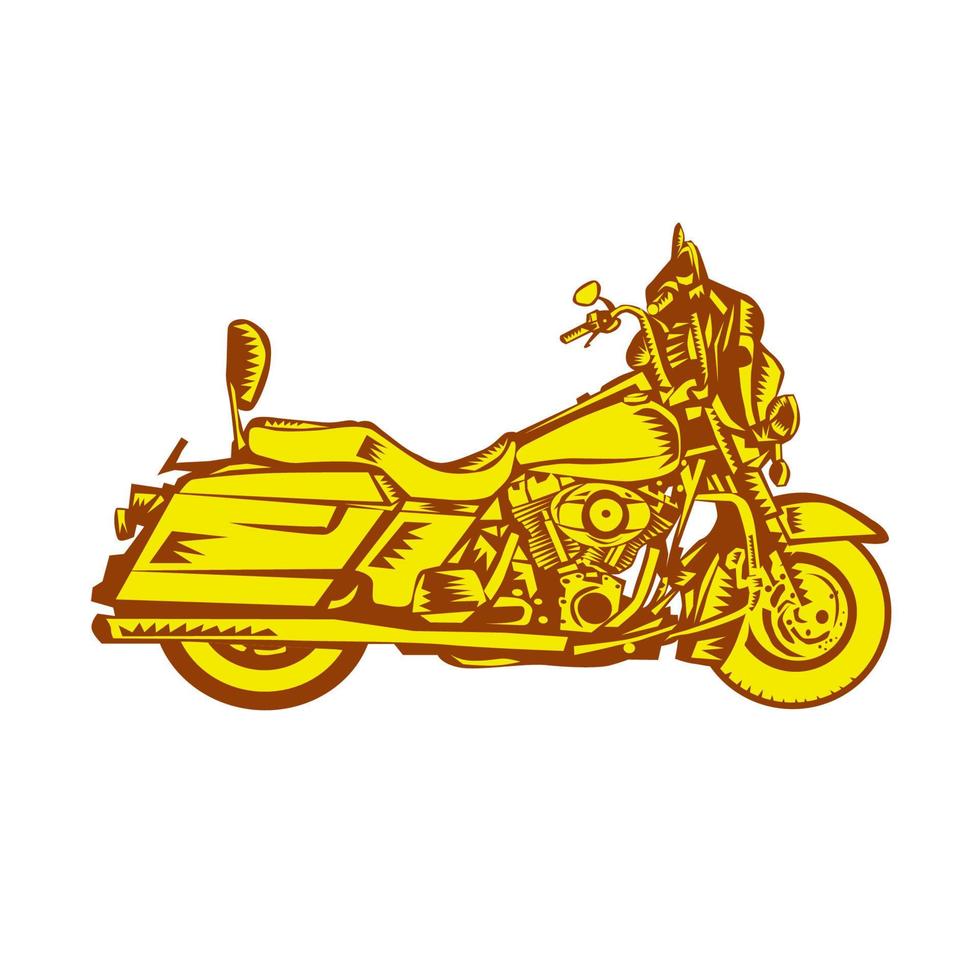 Motorcycle Motorbike Woodcut vector