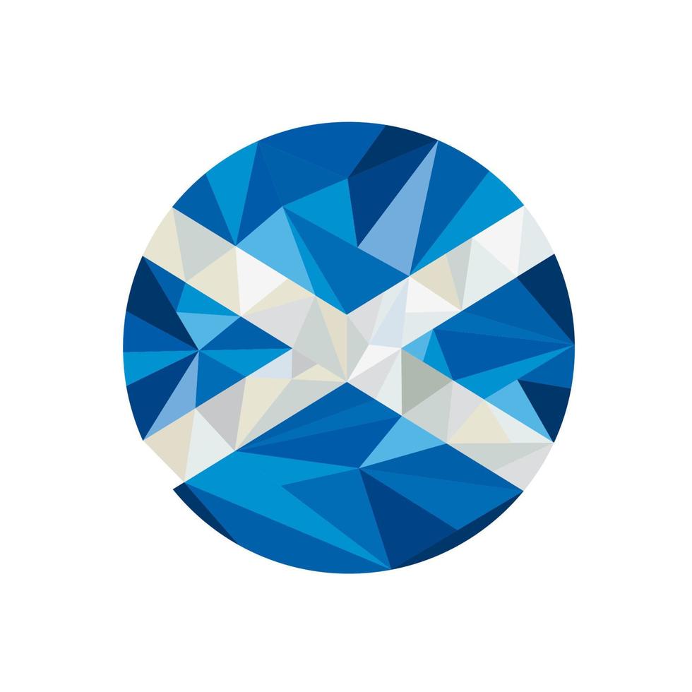 Scotland Flag Icon Circle Low Polygon vector