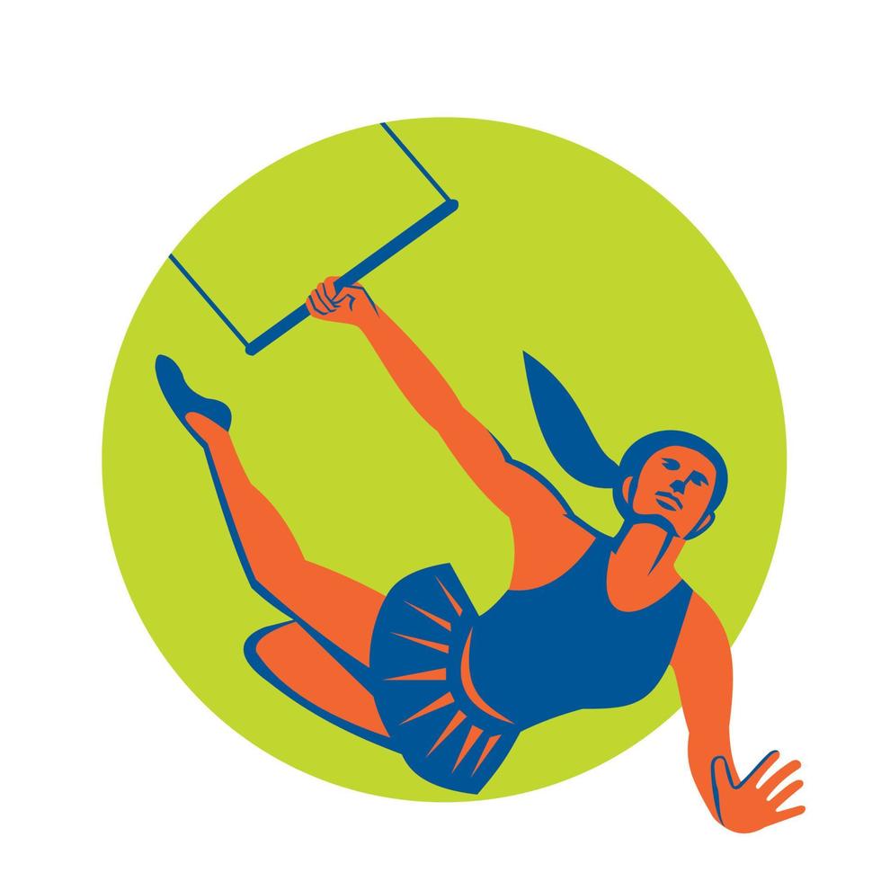 Acrobat Flying Trapeze Act Circle Retro vector
