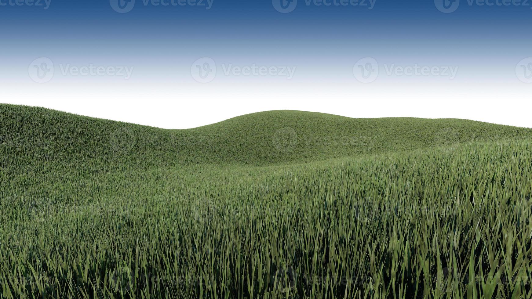 A 3d rendering image of grassed hill nature scenery photo