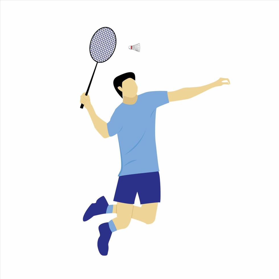 Badminton player smash vector illustration