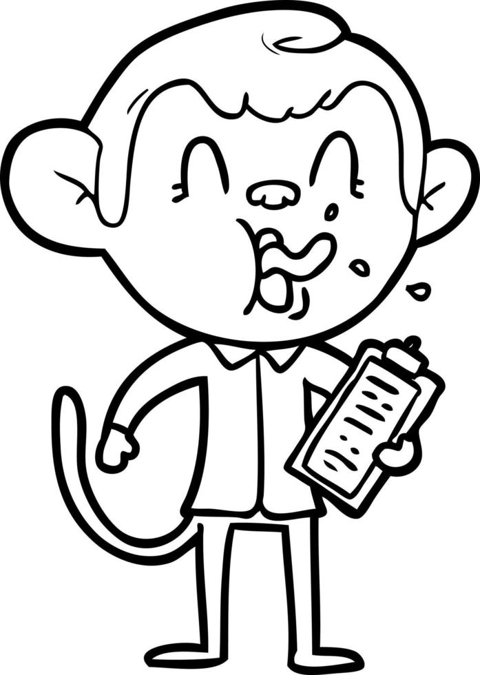 crazy cartoon monkey manager vector