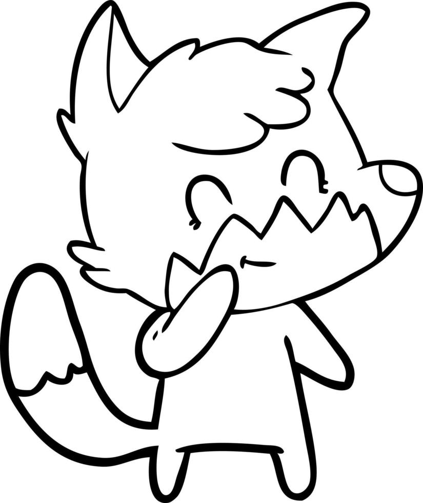 cartoon friendly fox vector