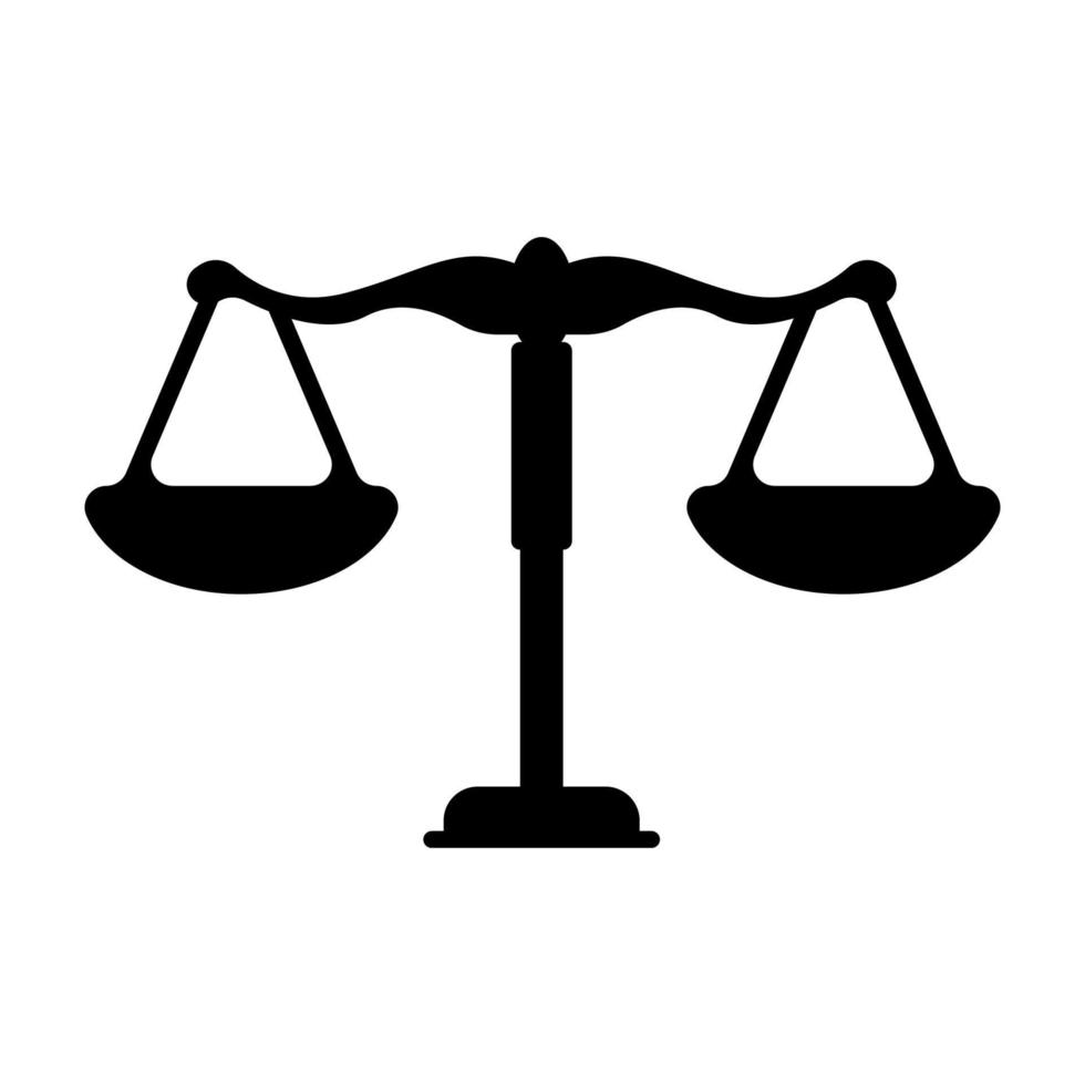 Justice scale icon. White background vector