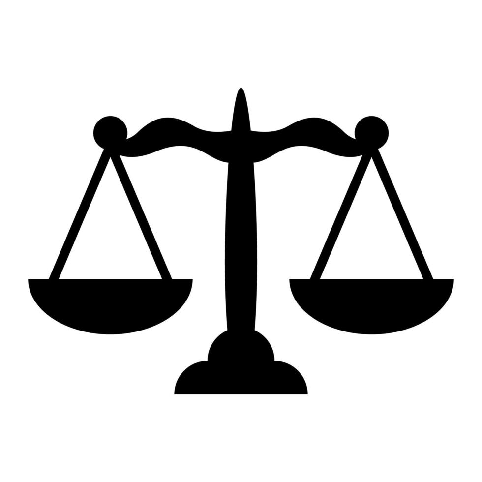 Justice scale icon. White background 12392855 Vector Art at Vecteezy