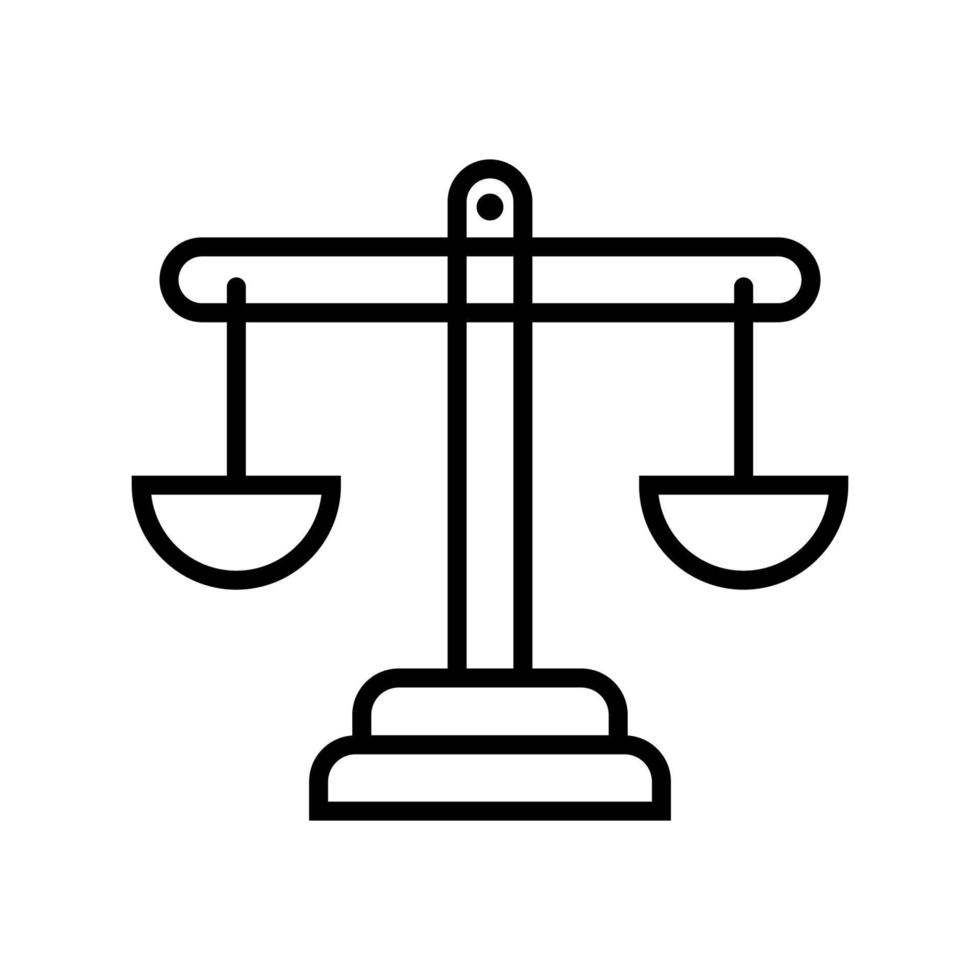 Justice scale icon. White background vector