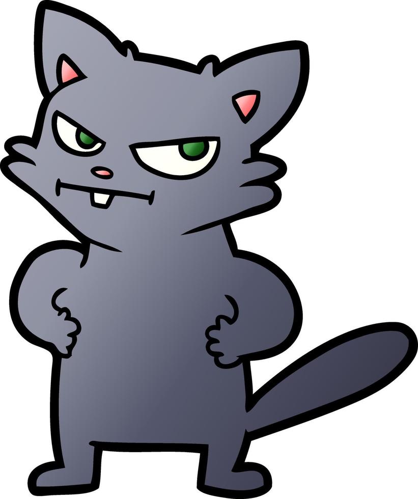 cartoon annoyed cat vector