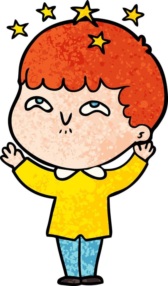 cartoon amazed boy vector