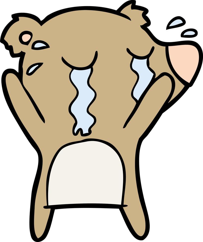 personaje de dibujos animados de oso llorando vector