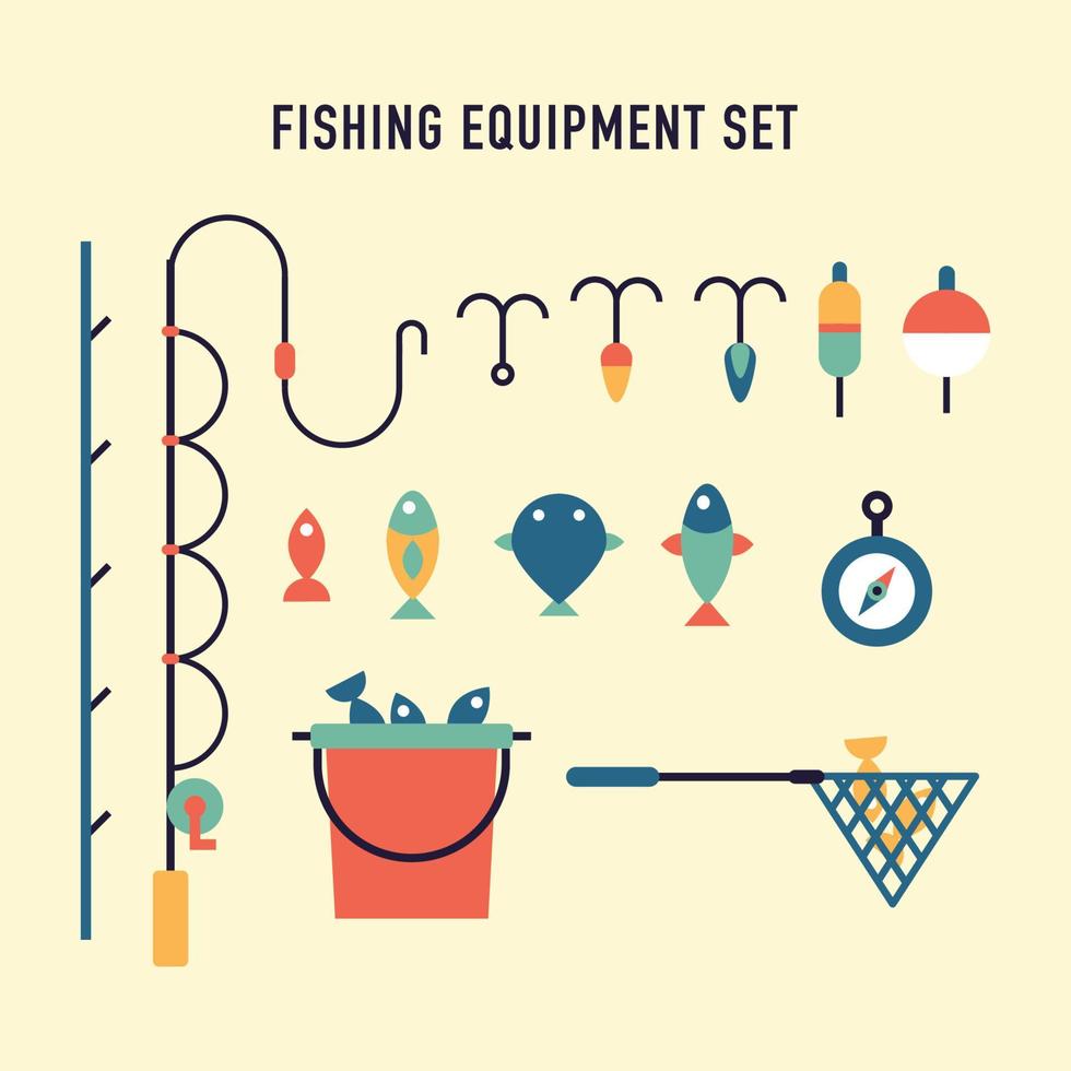 Fishing Equipment Set vector