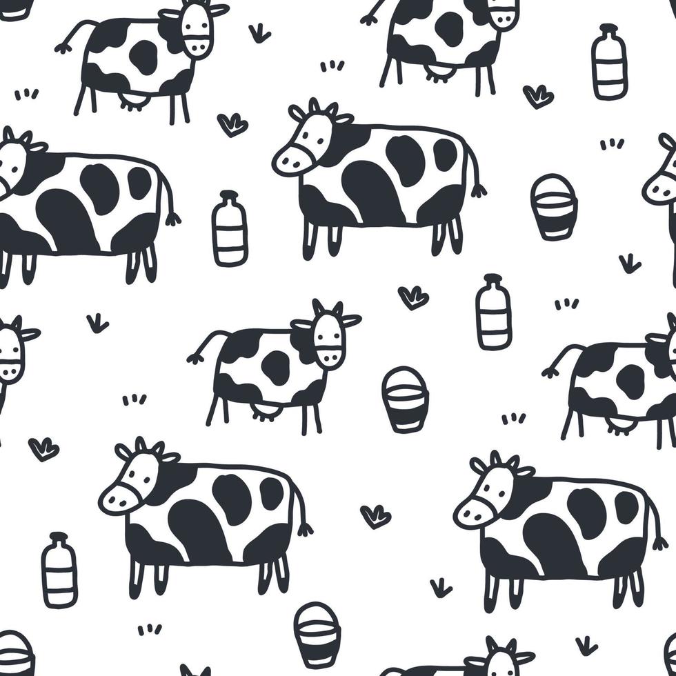 Cow Seamless Pattern vector