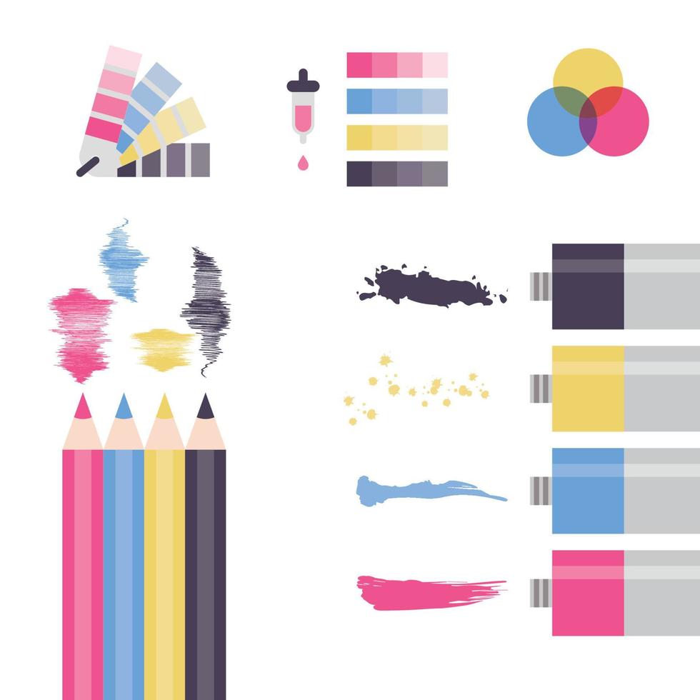 CMYK Flat Swatches vector