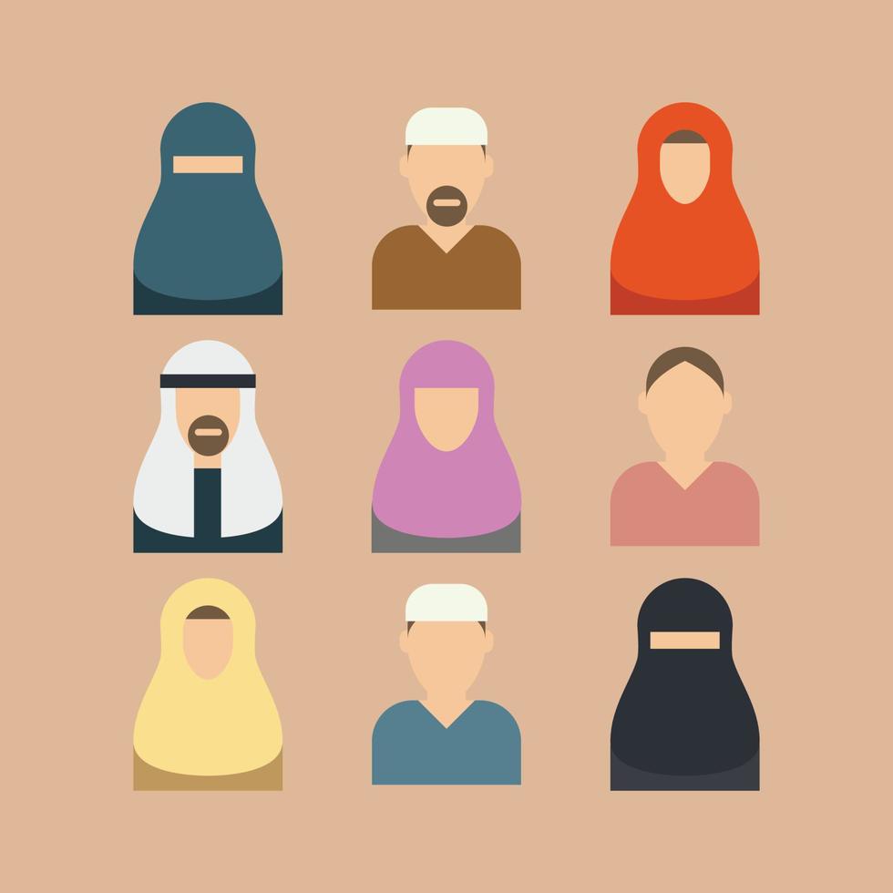 Muslim Flat People vector