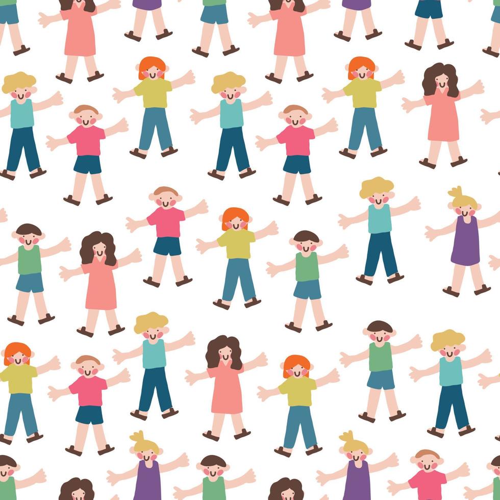Seamless Pattern of Kids vector