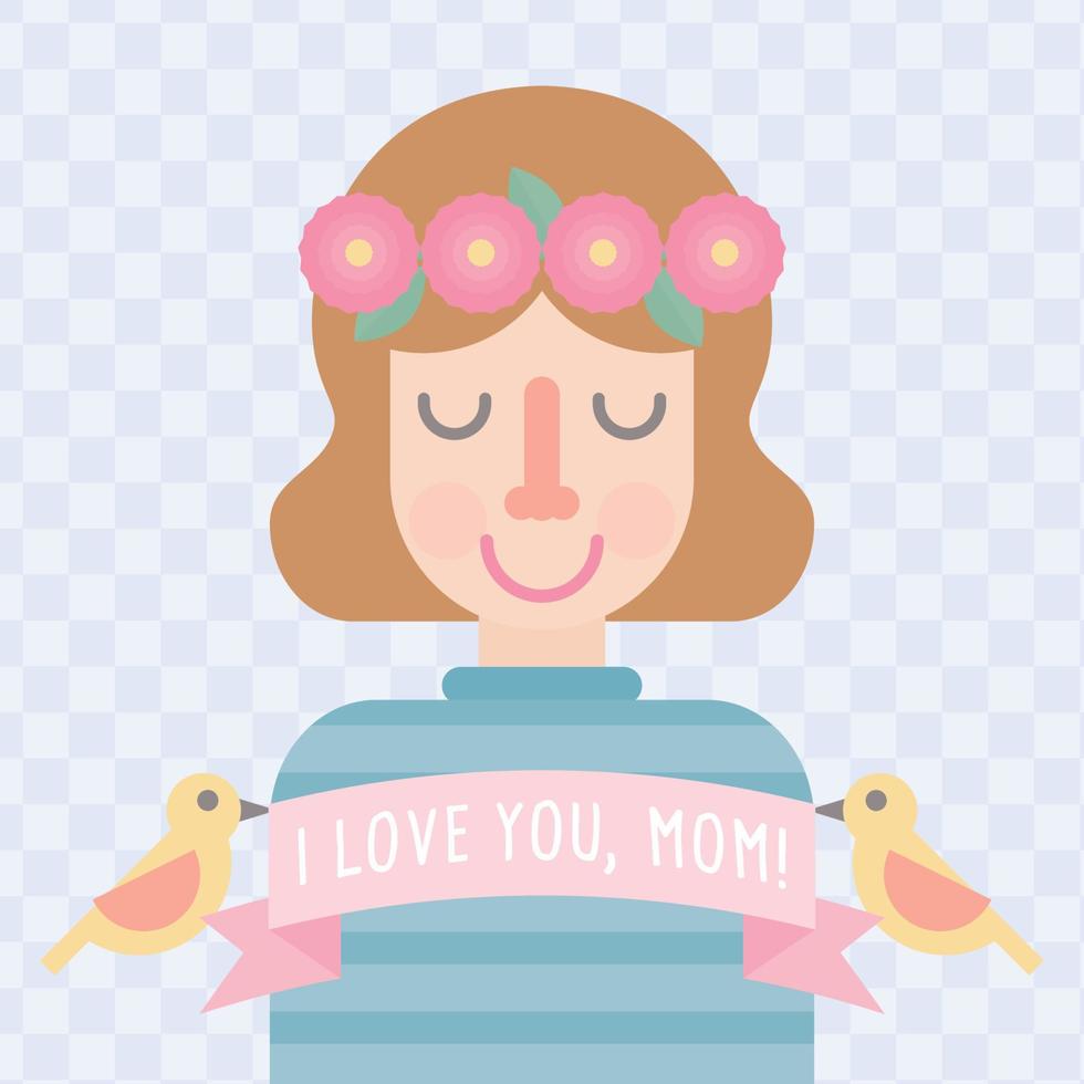 Mother with Crown of Flowers vector