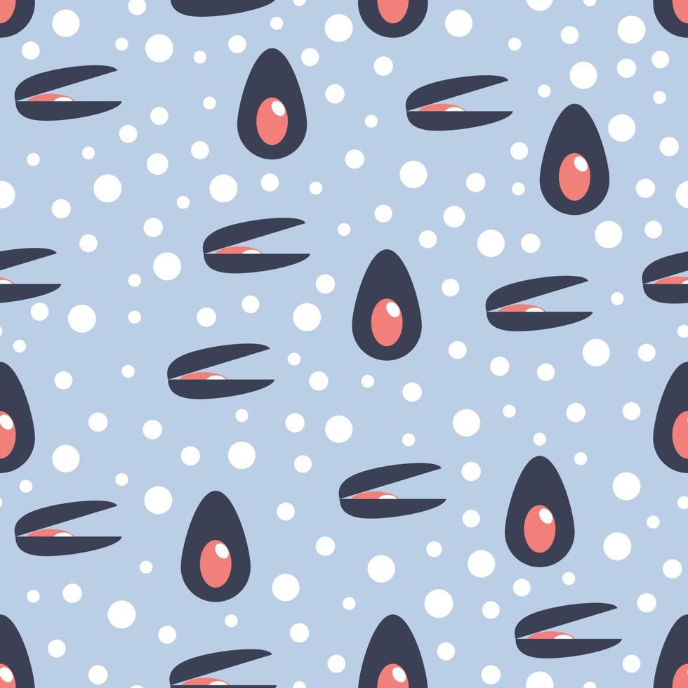 Mussel Seamless Pattern vector