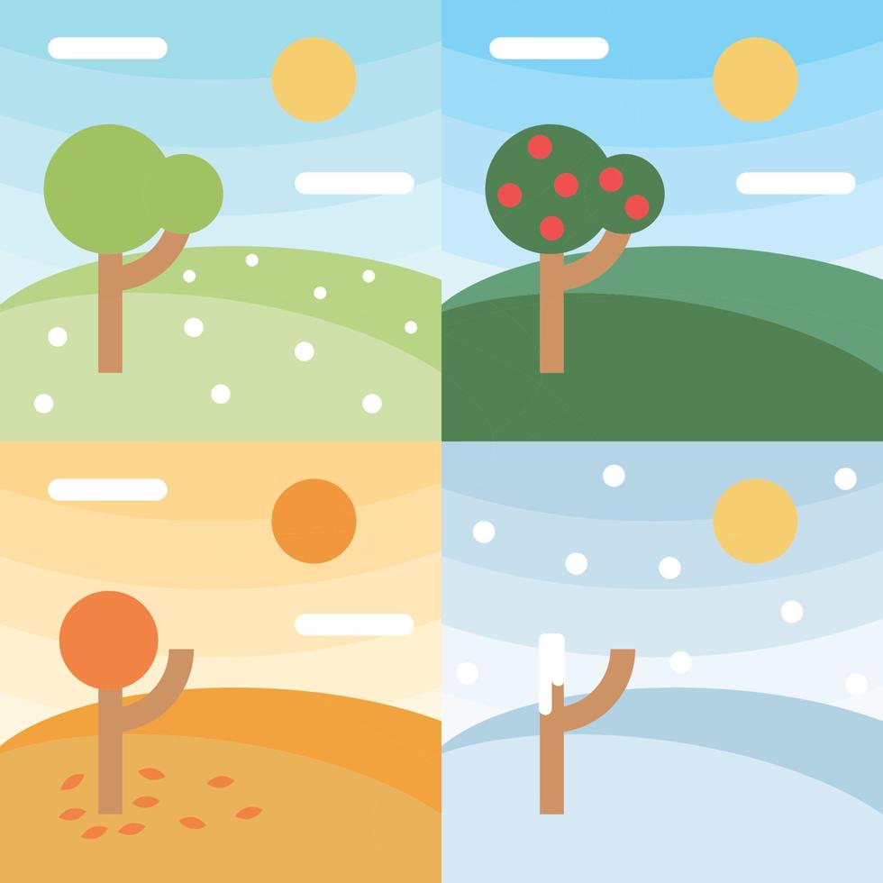 Tree During Seasons vector