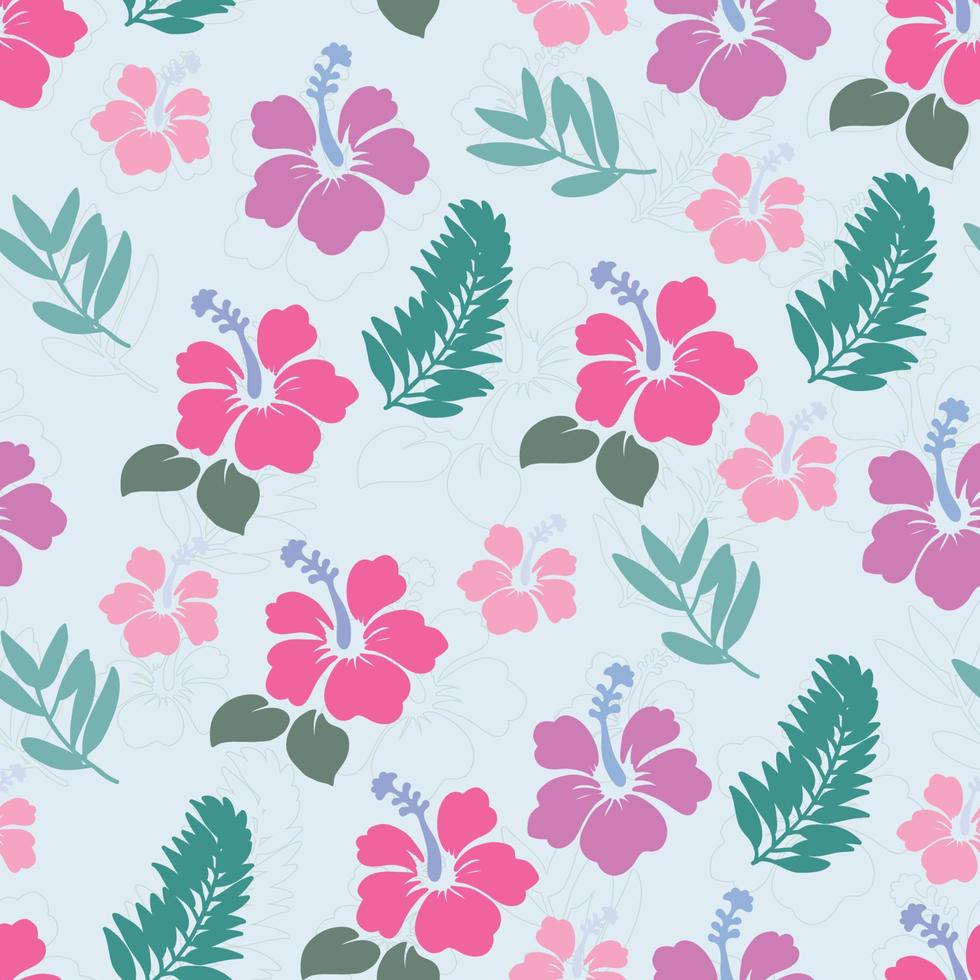 Hawaiian Flowers Pattern vector