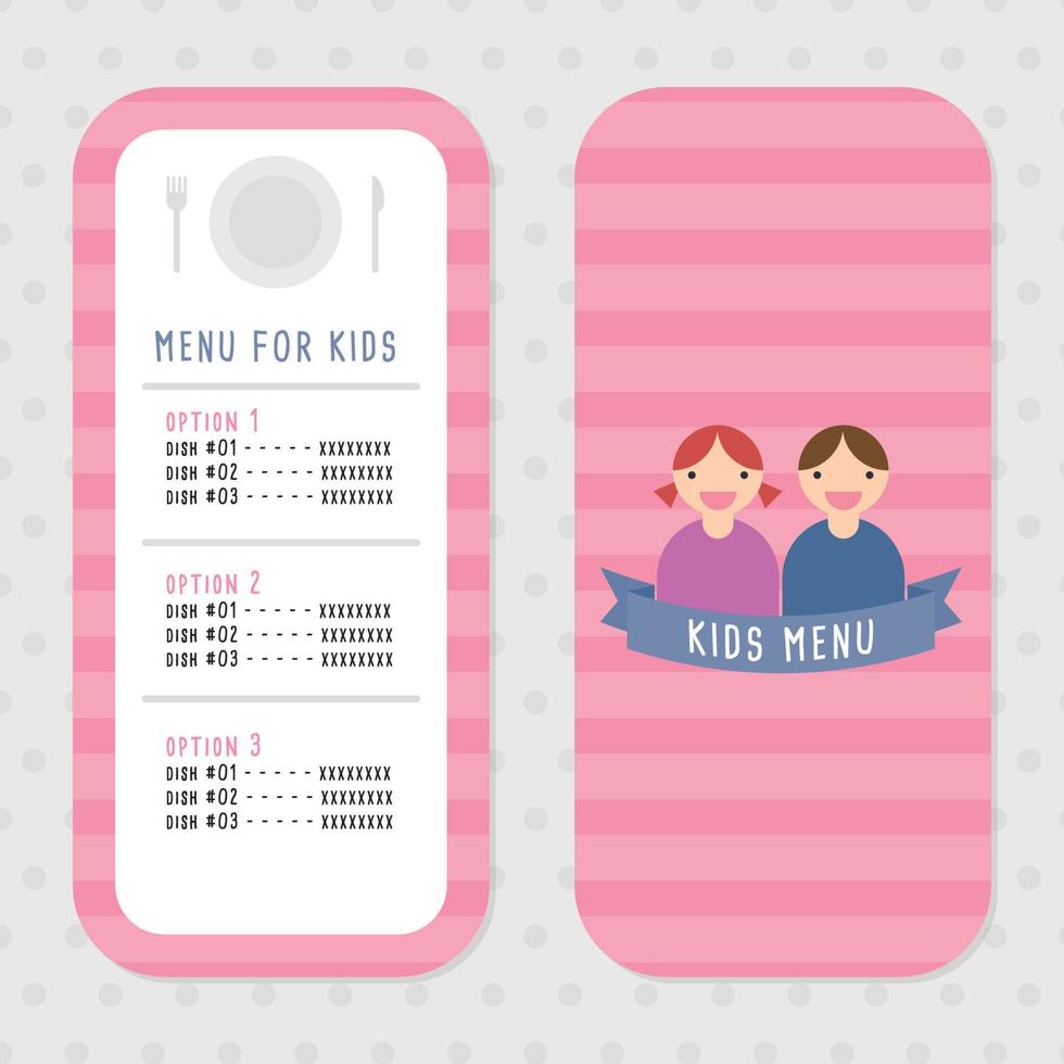 Menu for Kids vector