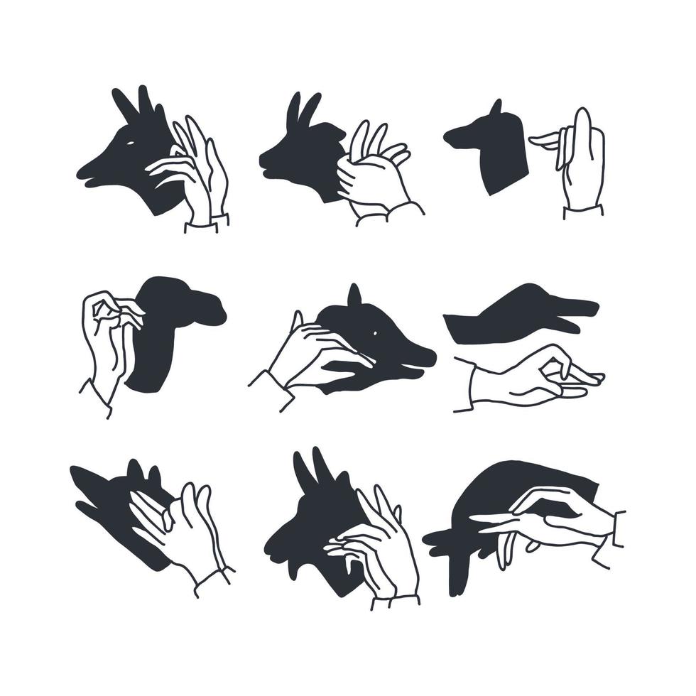 Black and White Shadow Puppets vector