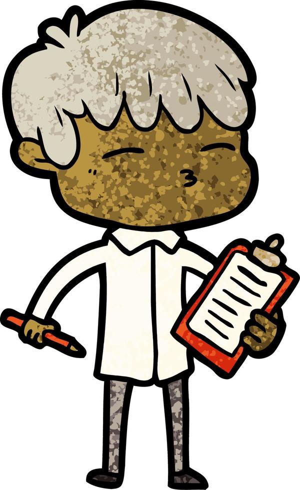 cartoon curious boy vector