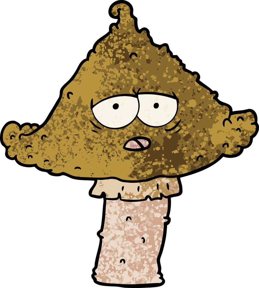 cartoon mushroom with face vector