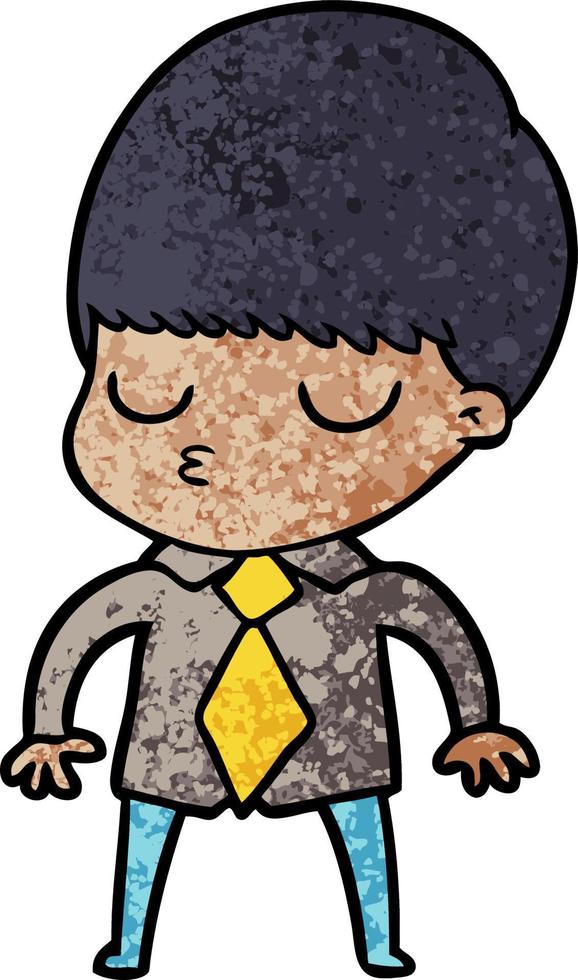 cartoon calm boy vector