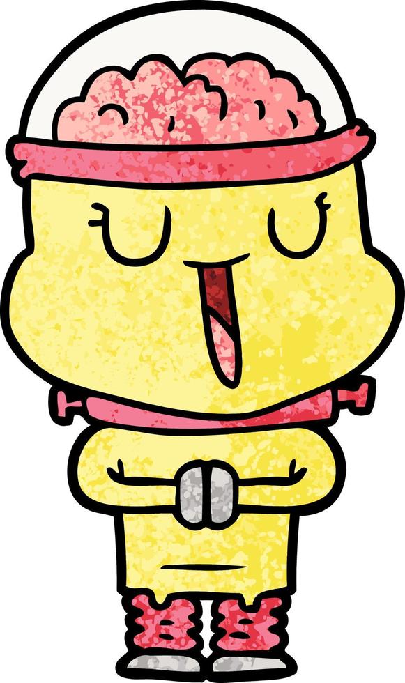 happy cartoon robot vector