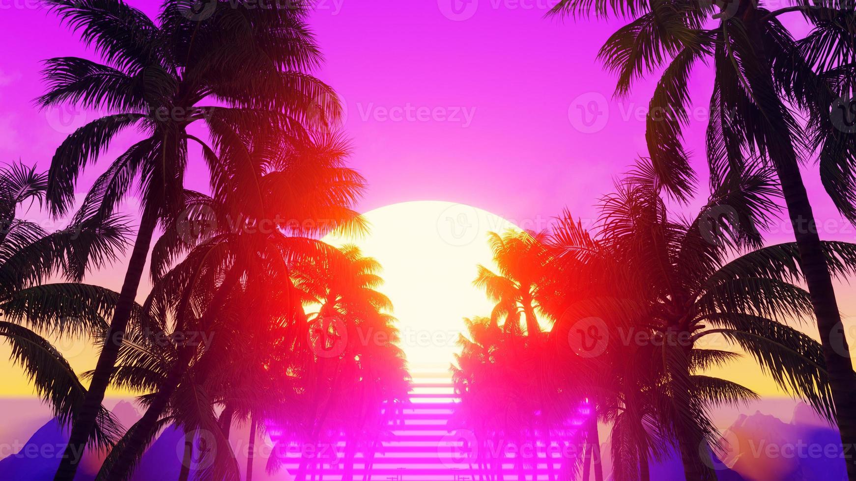 3D illustration Background for advertising and wallpaper in 80s retro and sci fi pop art scene. 3D rendering in decorative concept. photo