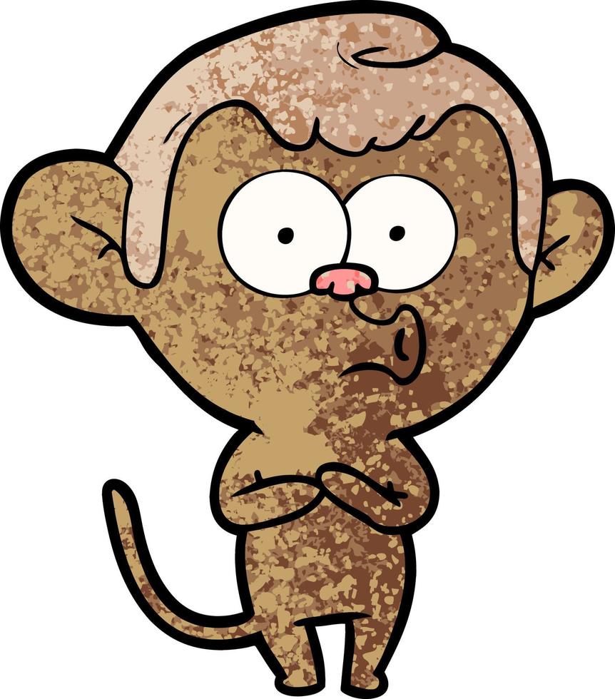 cartoon hooting monkey vector