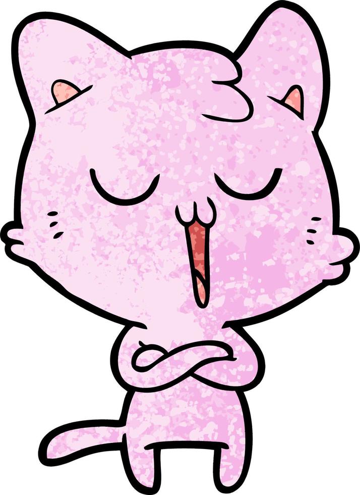 cartoon cat singing vector