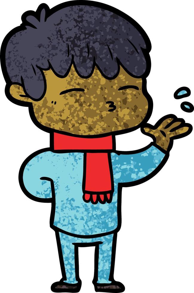 cartoon curious boy vector