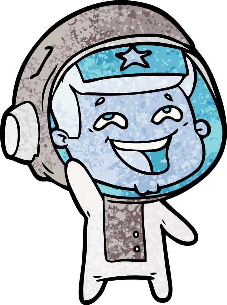 cartoon laughing astronaut vector