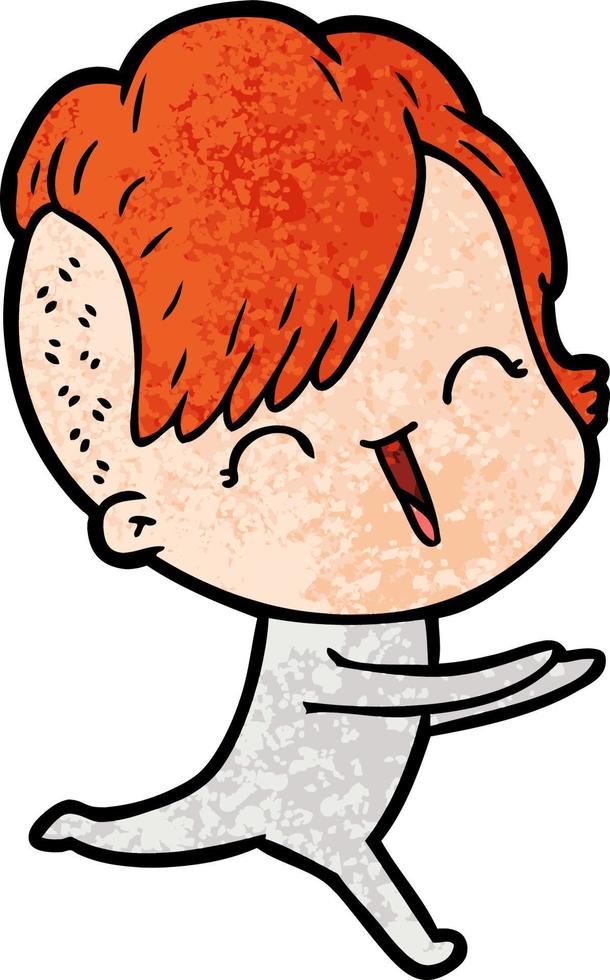 cartoon happy hipster girl vector