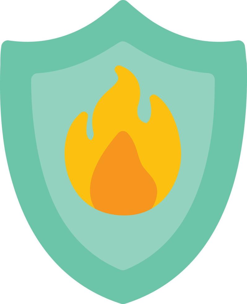 icono plano de protección contra incendios vector