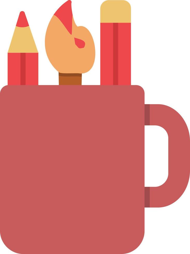 Pencil Holder Flat Icon vector