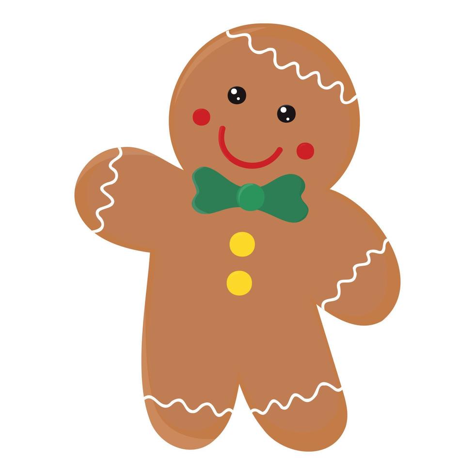 Gingerbread Man on white background vector