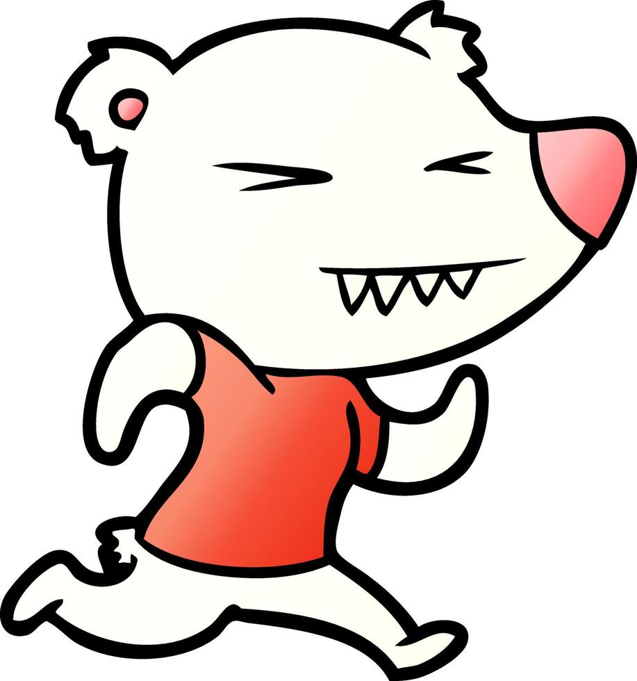 angry polar bear cartoon vector