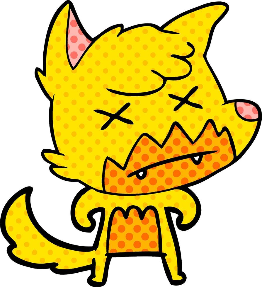 dead fox cartoon character vector