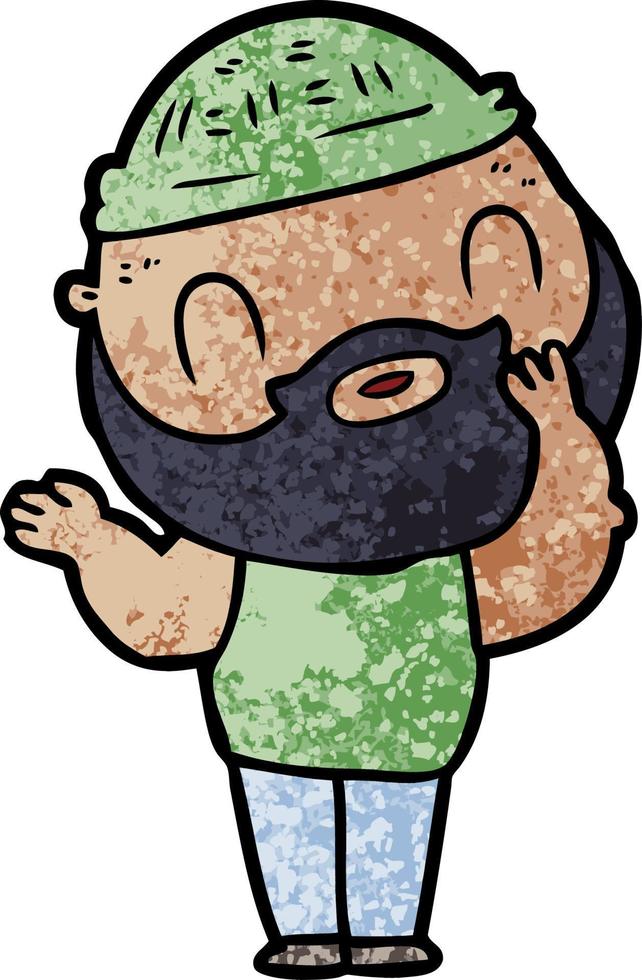 hombre barbudo de dibujos animados vector