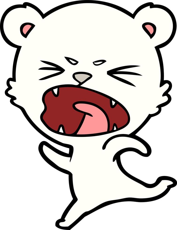 angry polar bear cartoon vector