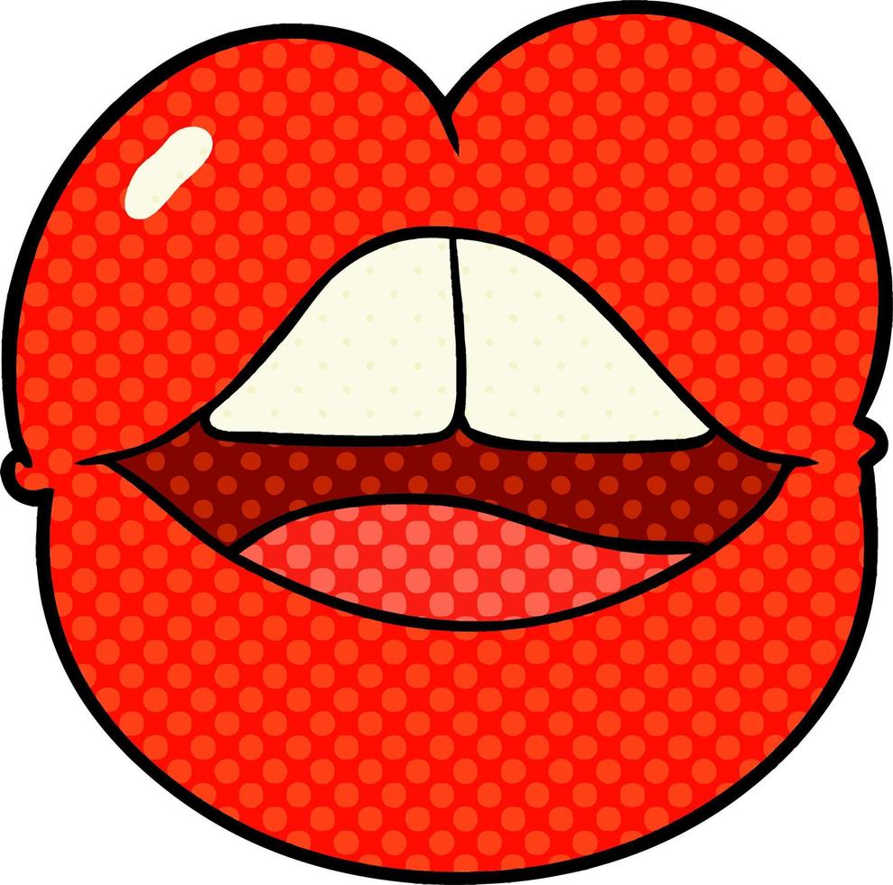 cartoon full lips vector