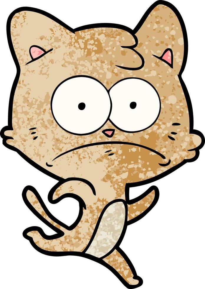 cartoon nervous cat vector