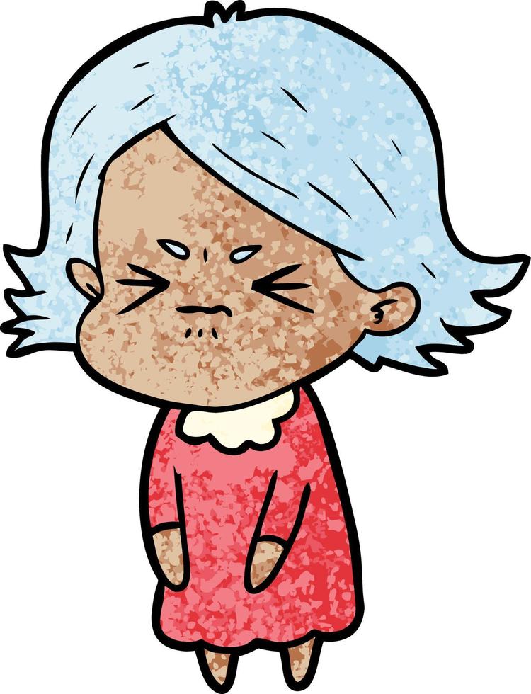 cartoon angry woman vector