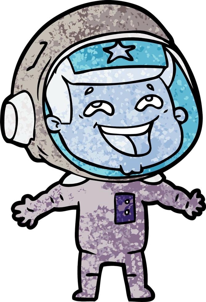 cartoon laughing astronaut vector