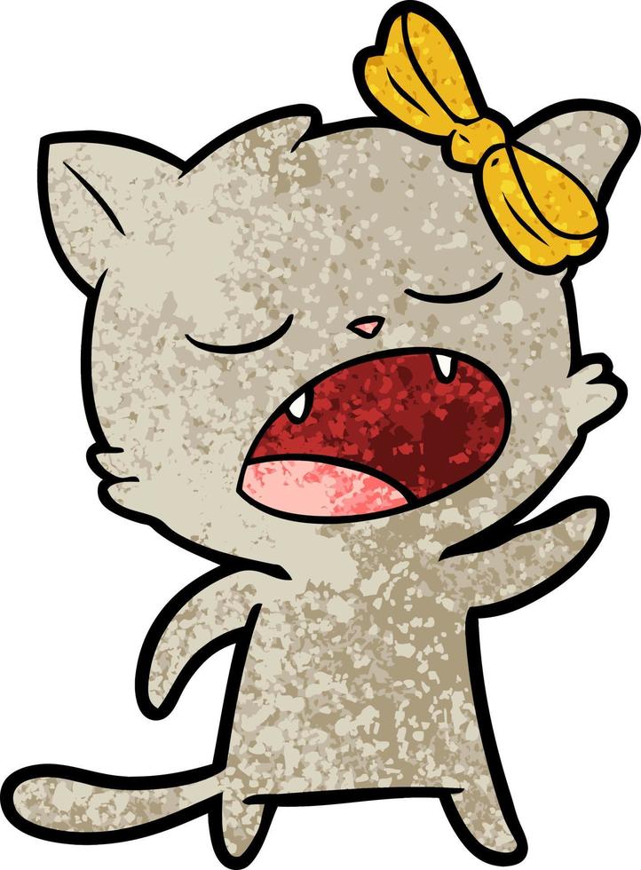 cartoon cat meowing 12394376 Vector Art at Vecteezy